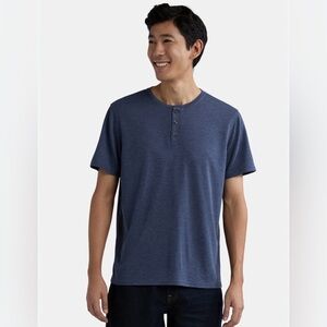NWT George Men's Henley Tee with Short Sleeves, Size Large